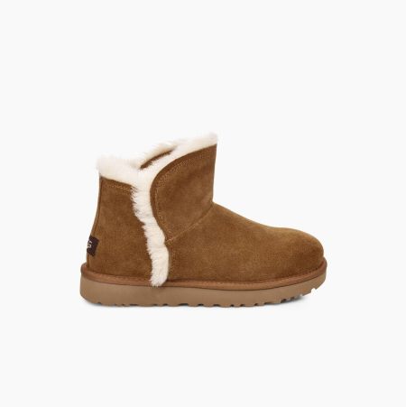 UGG Classic Mini Fluff High-Low - Boots Dame - Brune (NO-I794)